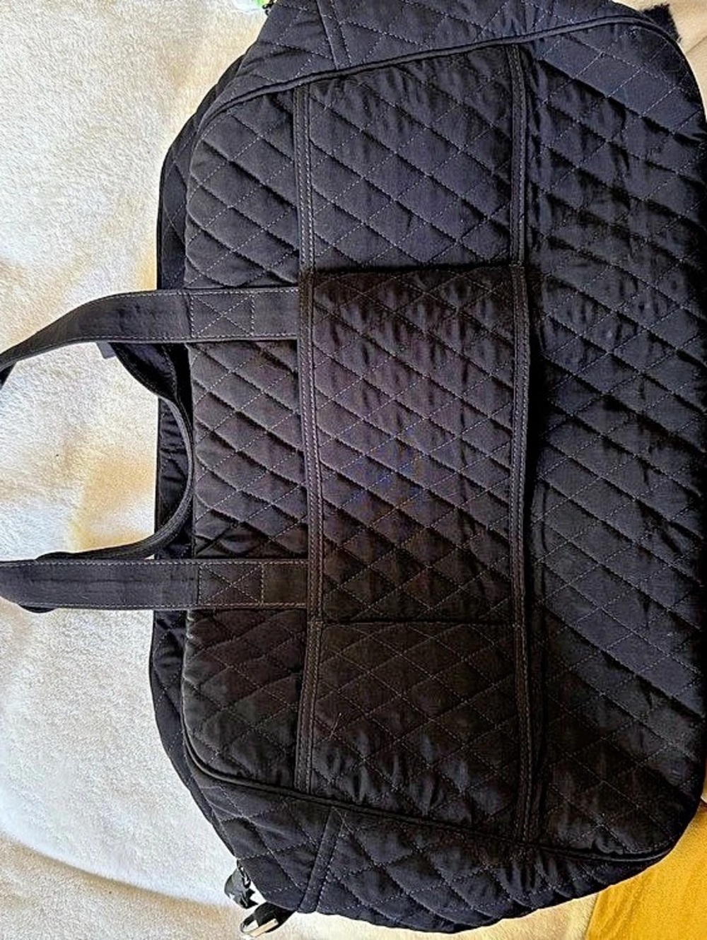 Vera Bradley Large Original Duffel Bag Quilted Travel Bag in Black
